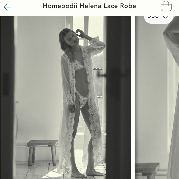 Ivory Lace Robe - Picture 1 of 10